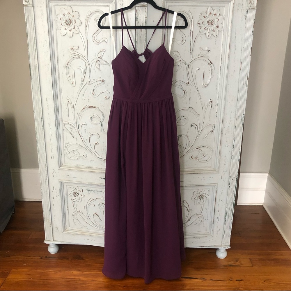 Dark purple floor length dress